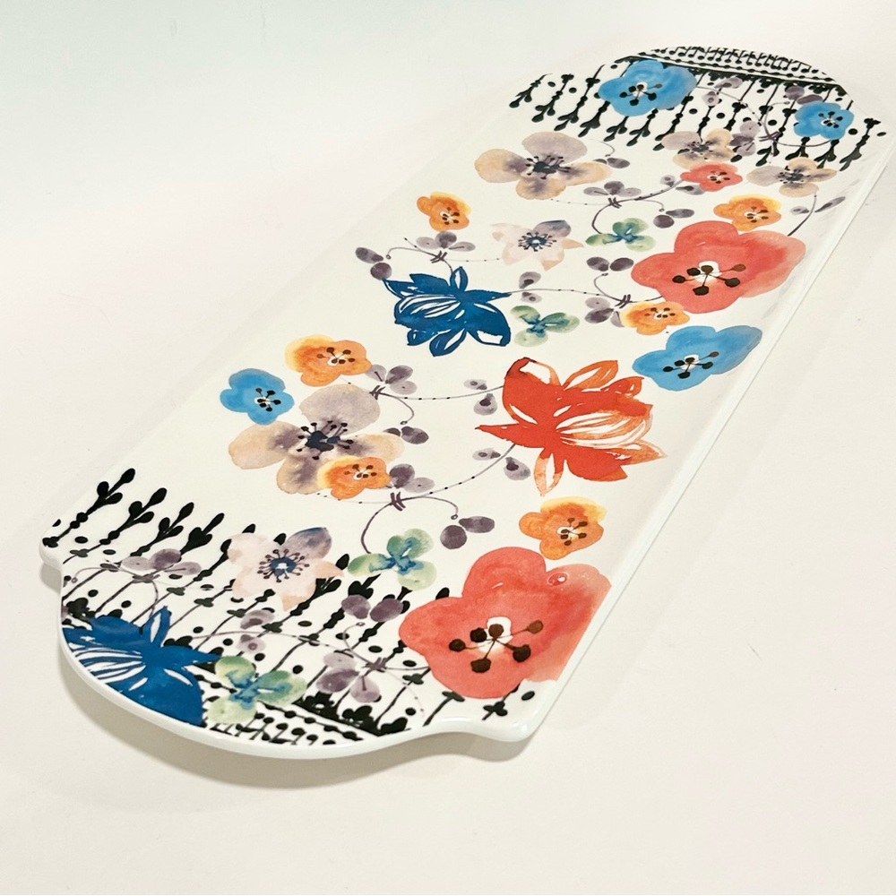 Anthropologie Isidre Ceramica Floral Platter Multicolor